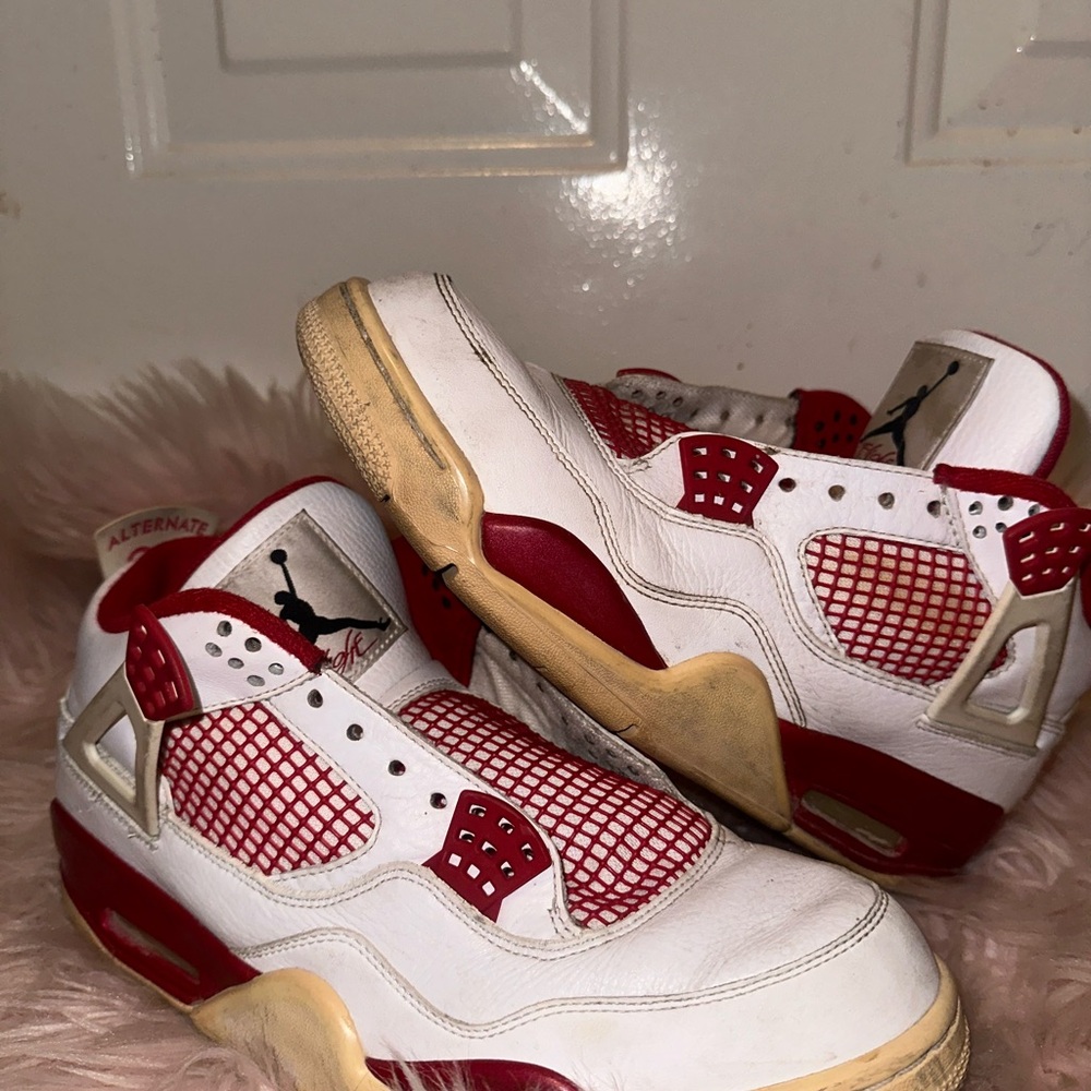 Jordan Red and White Sneakers